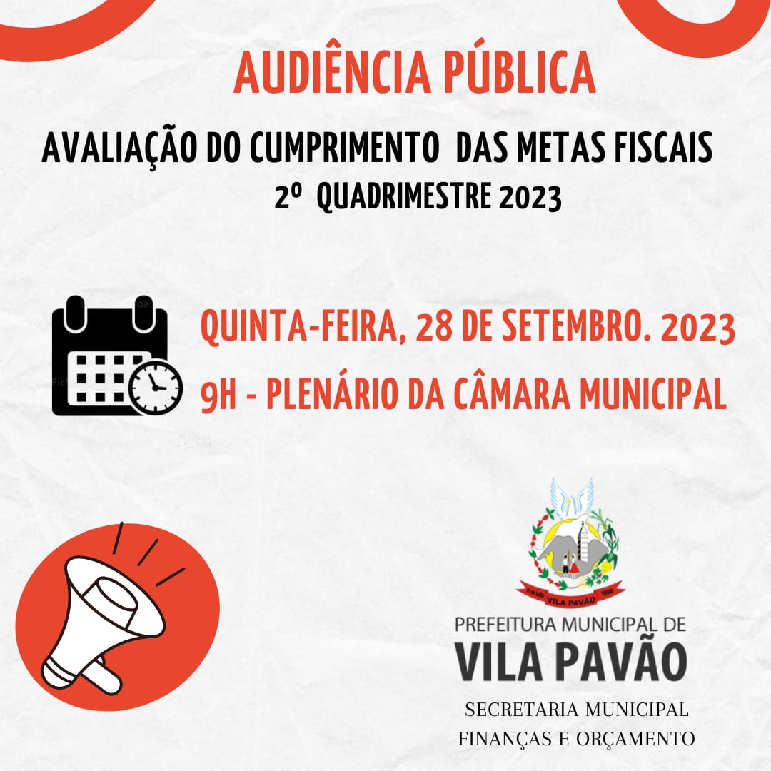 Foto da notícia: Audiência pública para a avaliação do cumprimento das metas fiscais do 2º quadrimestre de 2023