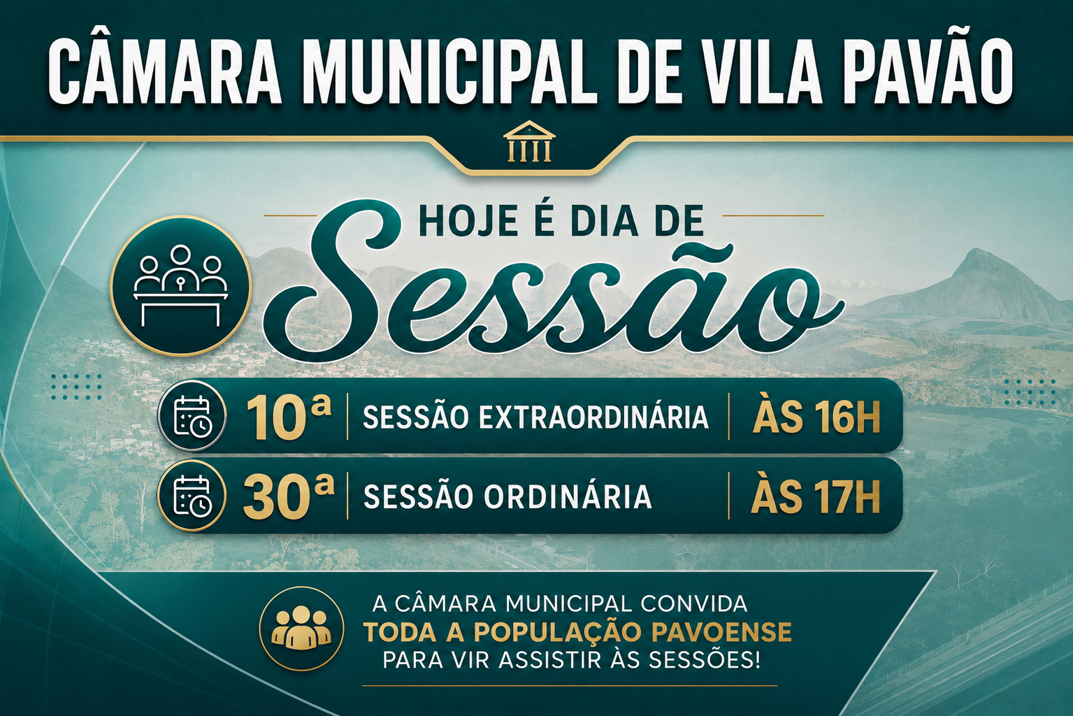 NOTÍCIA: Hoje é dia de sessão: acompanhe a 10ª Sessão Extraordinária e, em seguida, a 30ª Sessão Ordinária