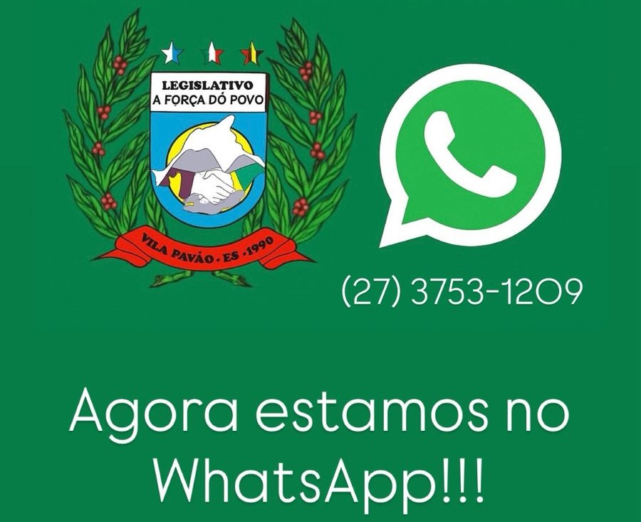 Imagem da notícia: Câmara Municipal de Vila Pavão agora está no WhatsApp